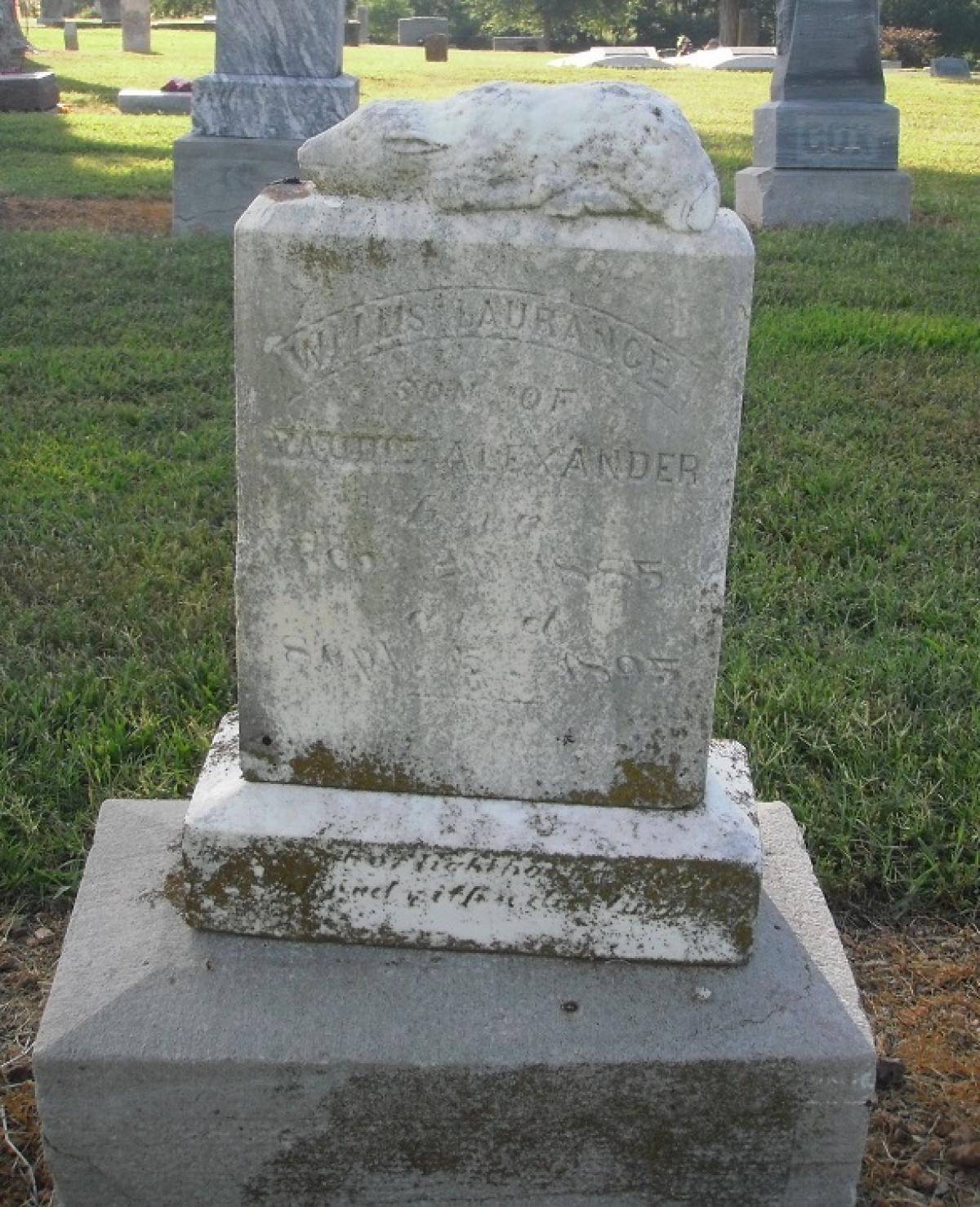 OK, Grove, Olympus Cemetery, Alexander, Willis Laurance Headstone