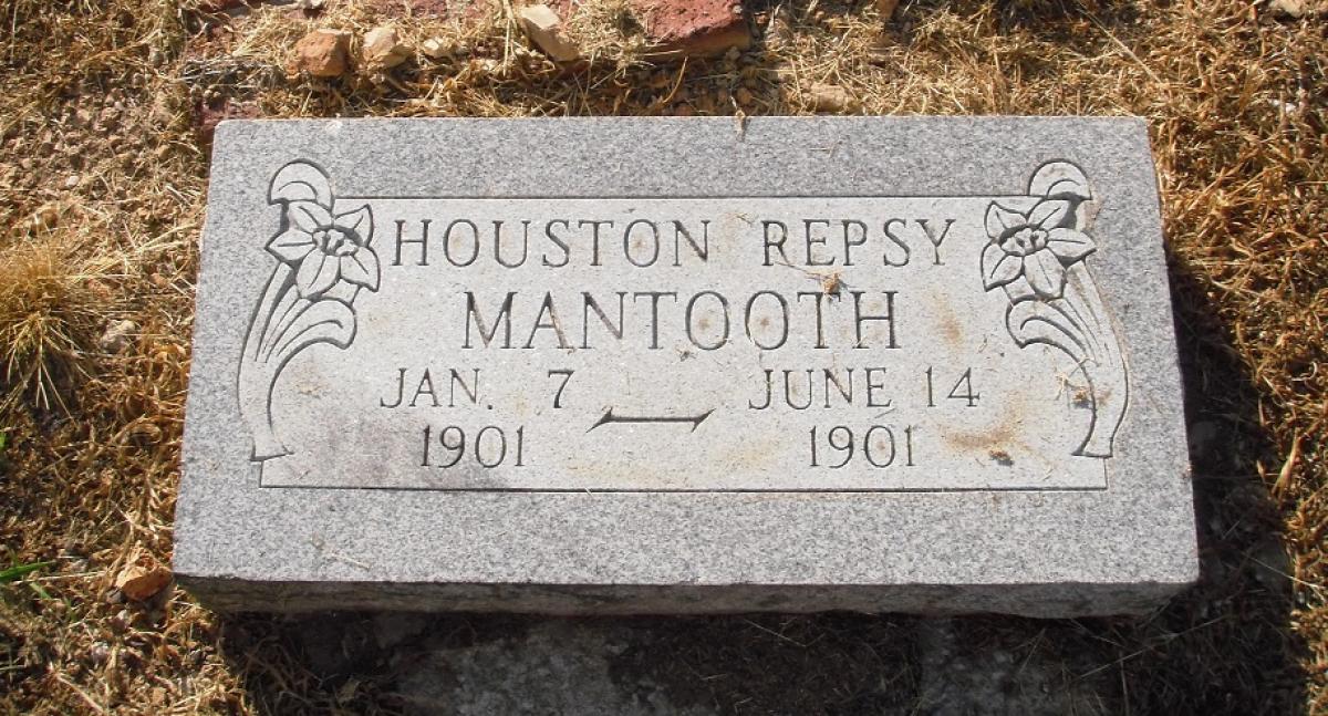 OK, Grove, Olympus Cemetery, Mantooth, Houston Repsy Headstone