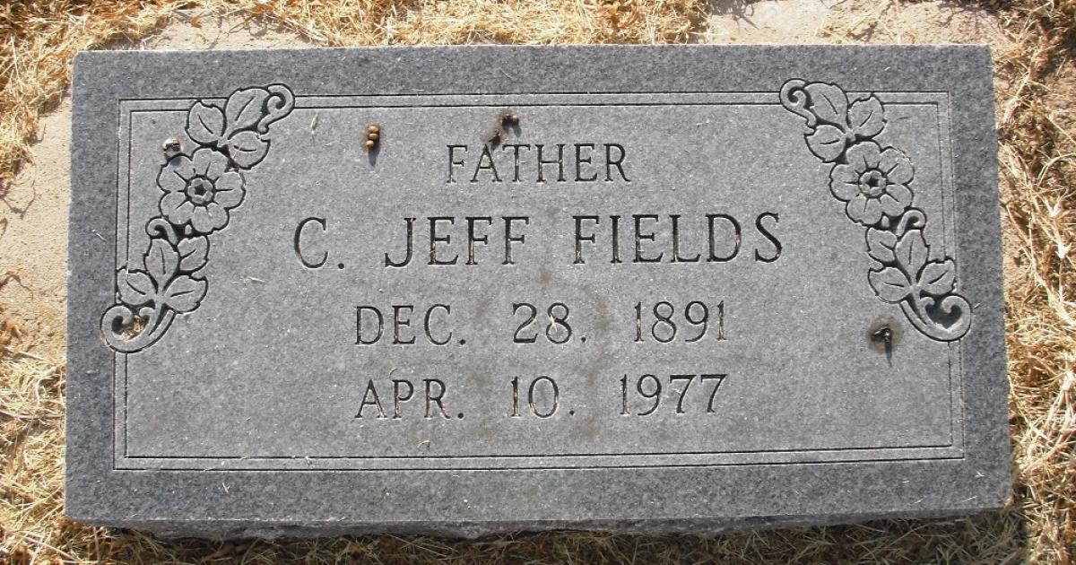 OK, Grove, Olympus Cemetery, Fields, C. Jeff Headstone