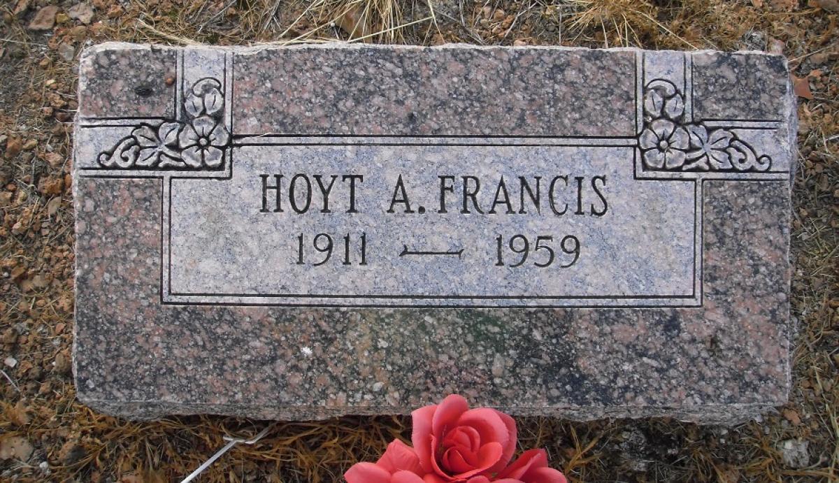 OK, Grove, Olympus Cemetery, Francis, Hoyt A. Headstone