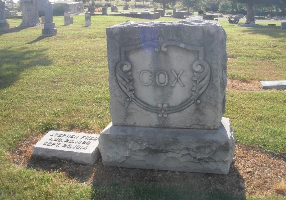 OK, Grove, Olympus Cemetery, Cox, Stephen Fred Headstone