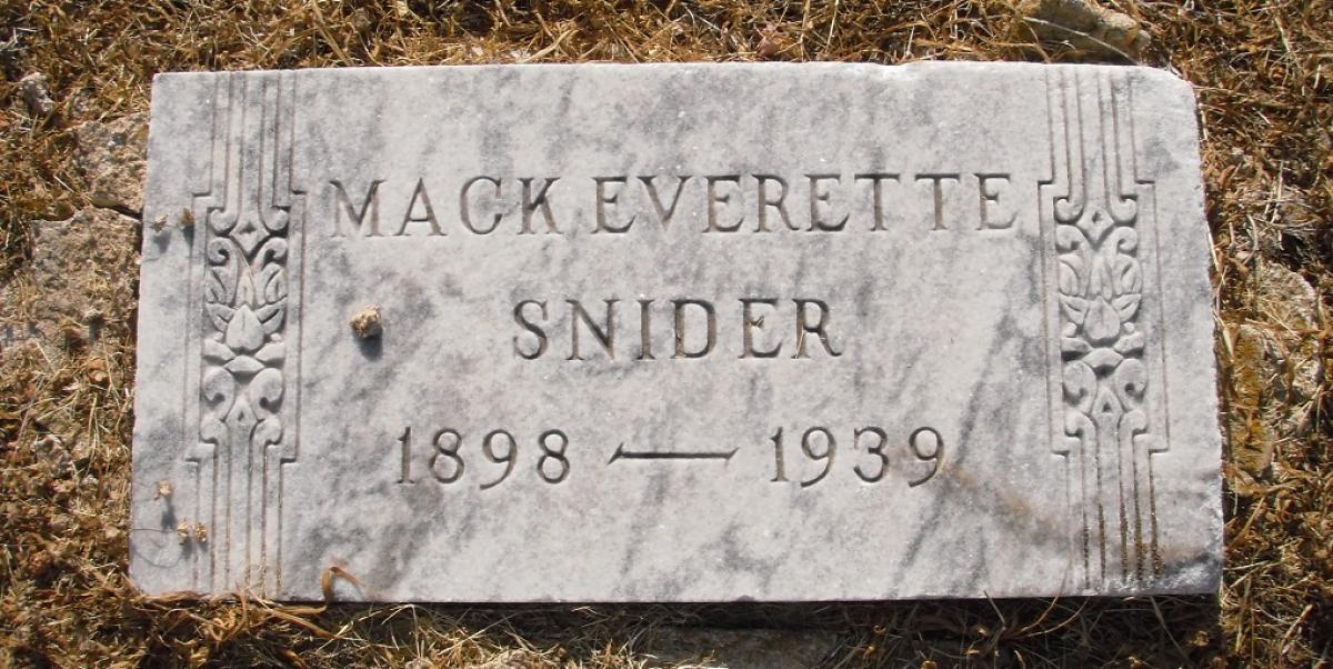 OK, Grove, Olympus Cemetery, Snider, Mack Everette Headstone
