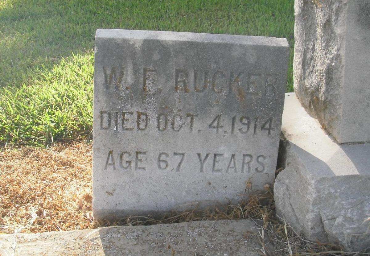OK, Grove, Olympus Cemetery, Rucker, W. F. Headstone