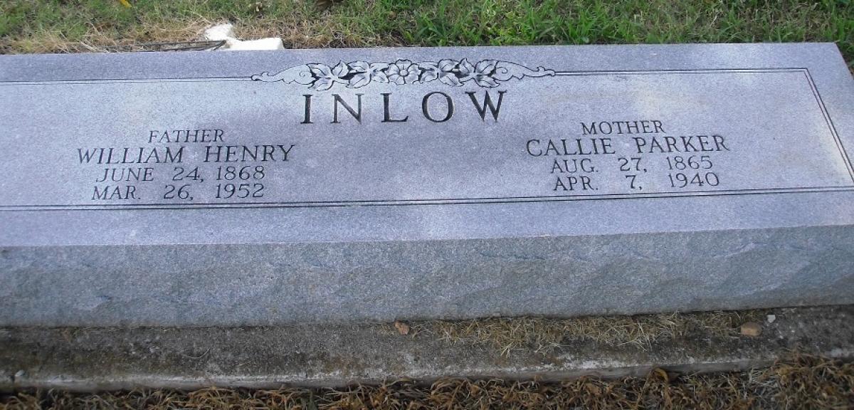 OK, Grove, Olympus Cemetery, Inlow, William Henry & Callie (Parker) Headstone