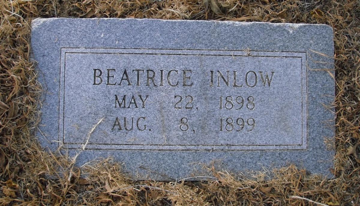 OK, Grove, Olympus Cemetery, Inlow, Beatrice Headstone