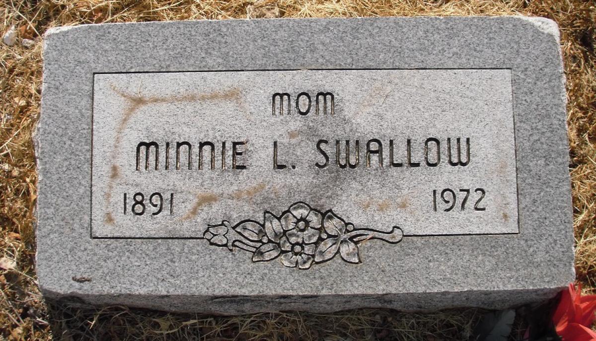 OK, Grove, Olympus Cemetery, Swallow, Minnie L. Headstone
