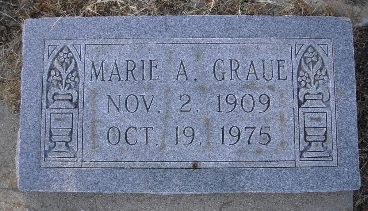 OK, Grove, Olympus Cemetery, Graue, Marie A. Headstone