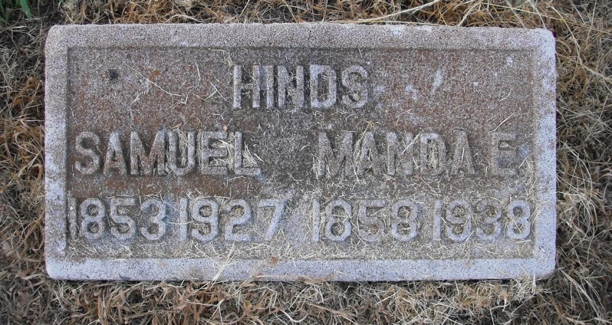 OK, Grove, Olympus Cemetery, Hinds, Samuel & Manda E. Headstone