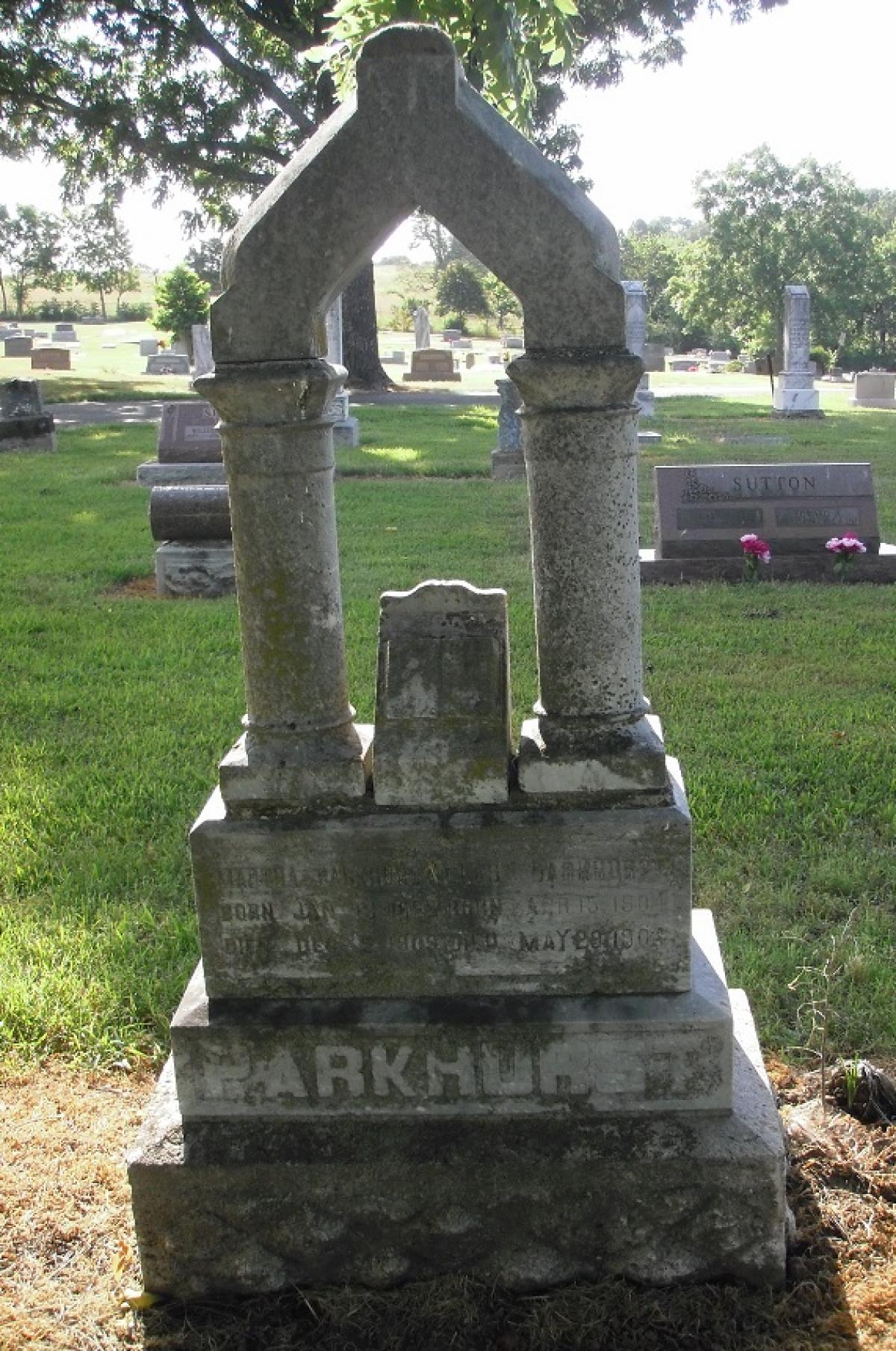 OK, Grove, Olympus Cemetery, Parkhurst, Martha & Cleo Headstone