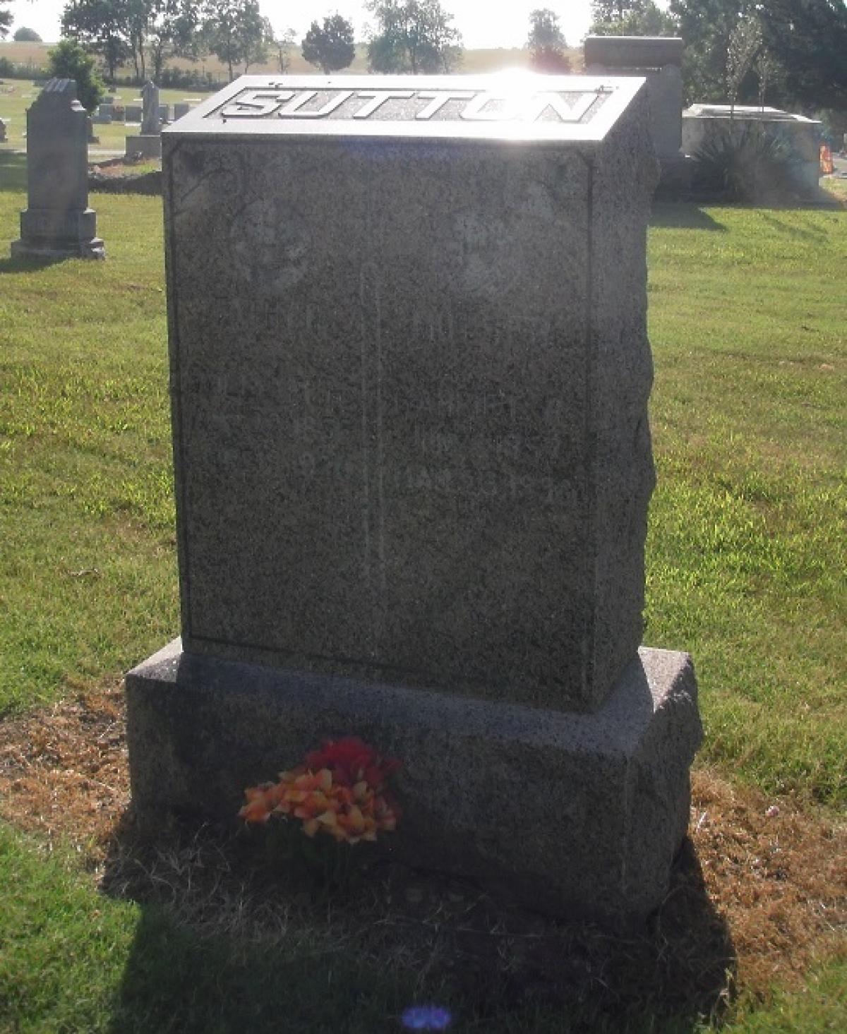OK, Grove, Olympus Cemetery, Sutton, William H. & Harriet R. Headstone