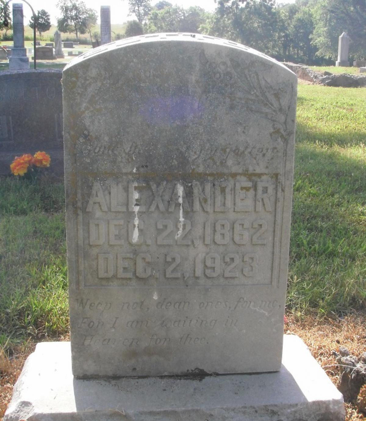 OK, Grove, Olympus Cemetery, Sutton, Alexander Headstone