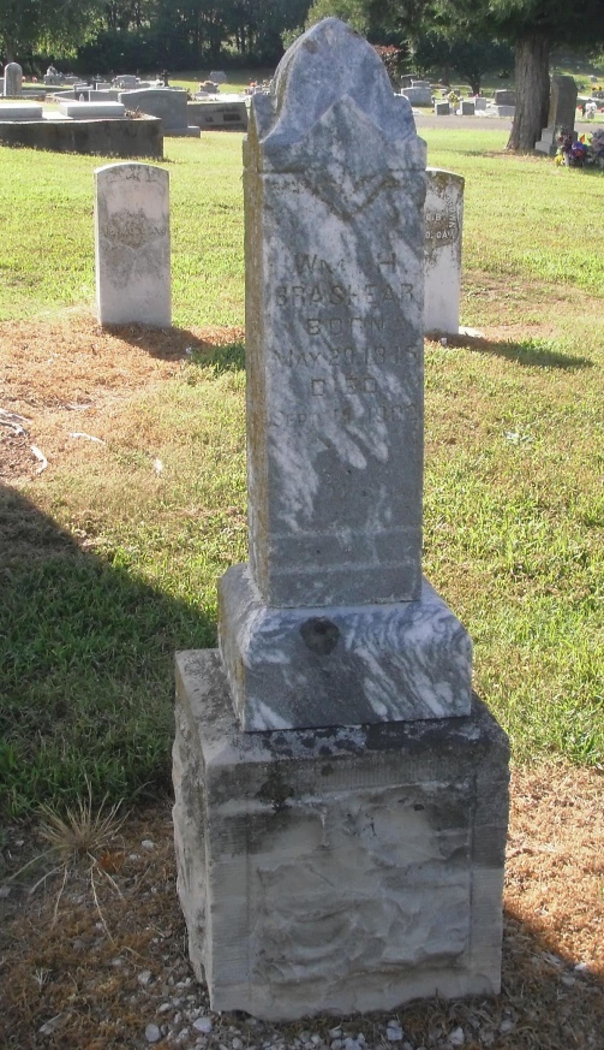 OK, Grove, Olympus Cemetery, Brashear, Wm. H. Headstone