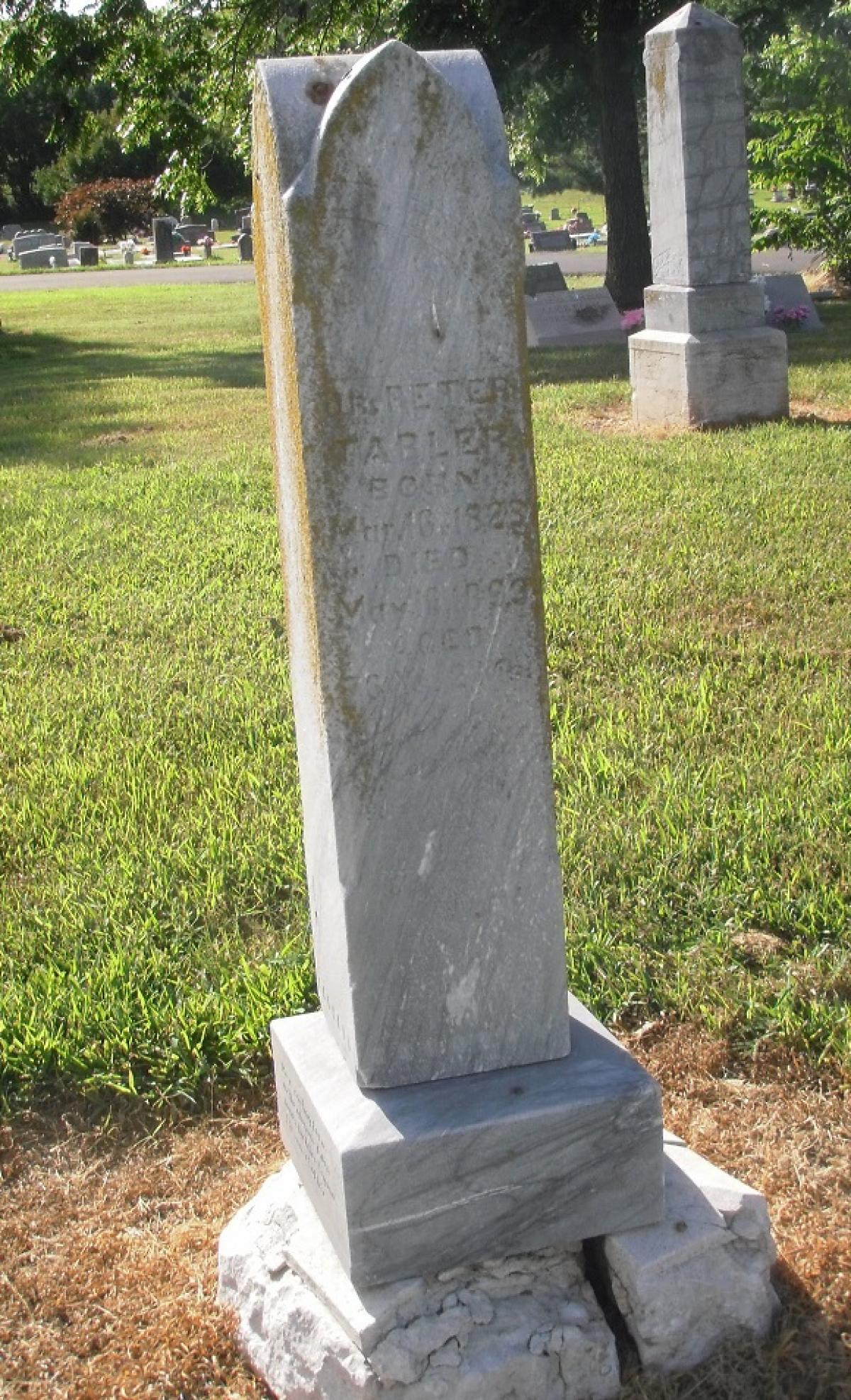 OK, Grove, Olympus Cemetery, Tabler, Peter Dr. Headstone