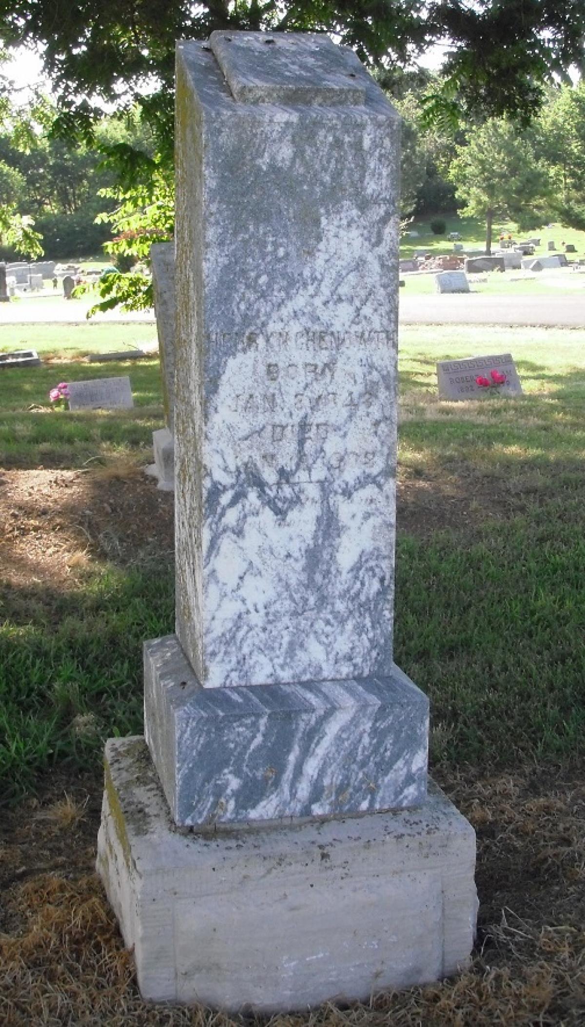OK, Grove, Olympus Cemetery, Chenowith, Henry N. Headstone