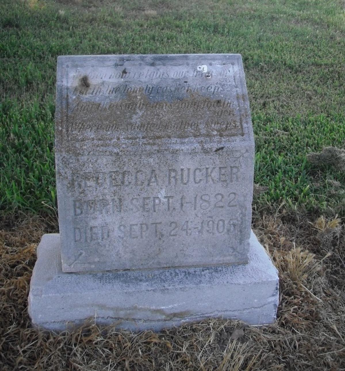 OK, Grove, Olympus Cemetery, Rucker, Rebecca Headstone