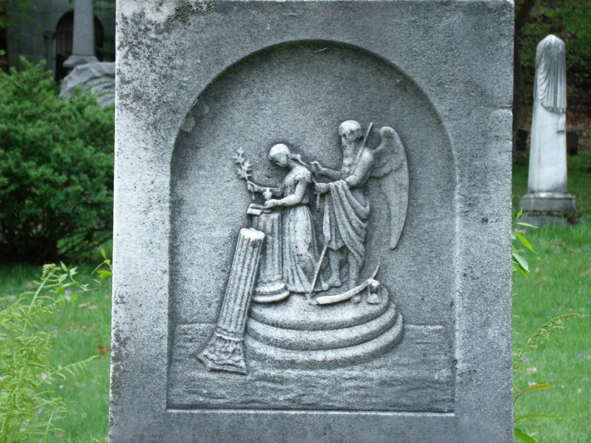 OK, Grove, Headstone Symbols and Meanings, Father Time and the Weeping Virgin