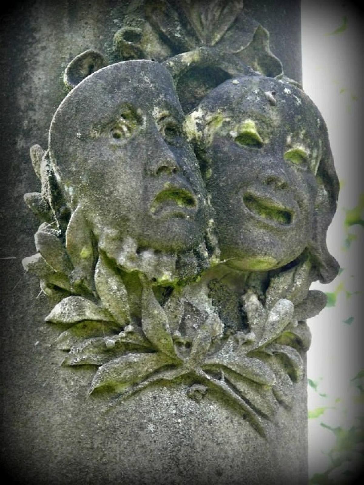 OK, Grove, Headstone Symbols and Meanings, Masks, Comedy & Tragedy