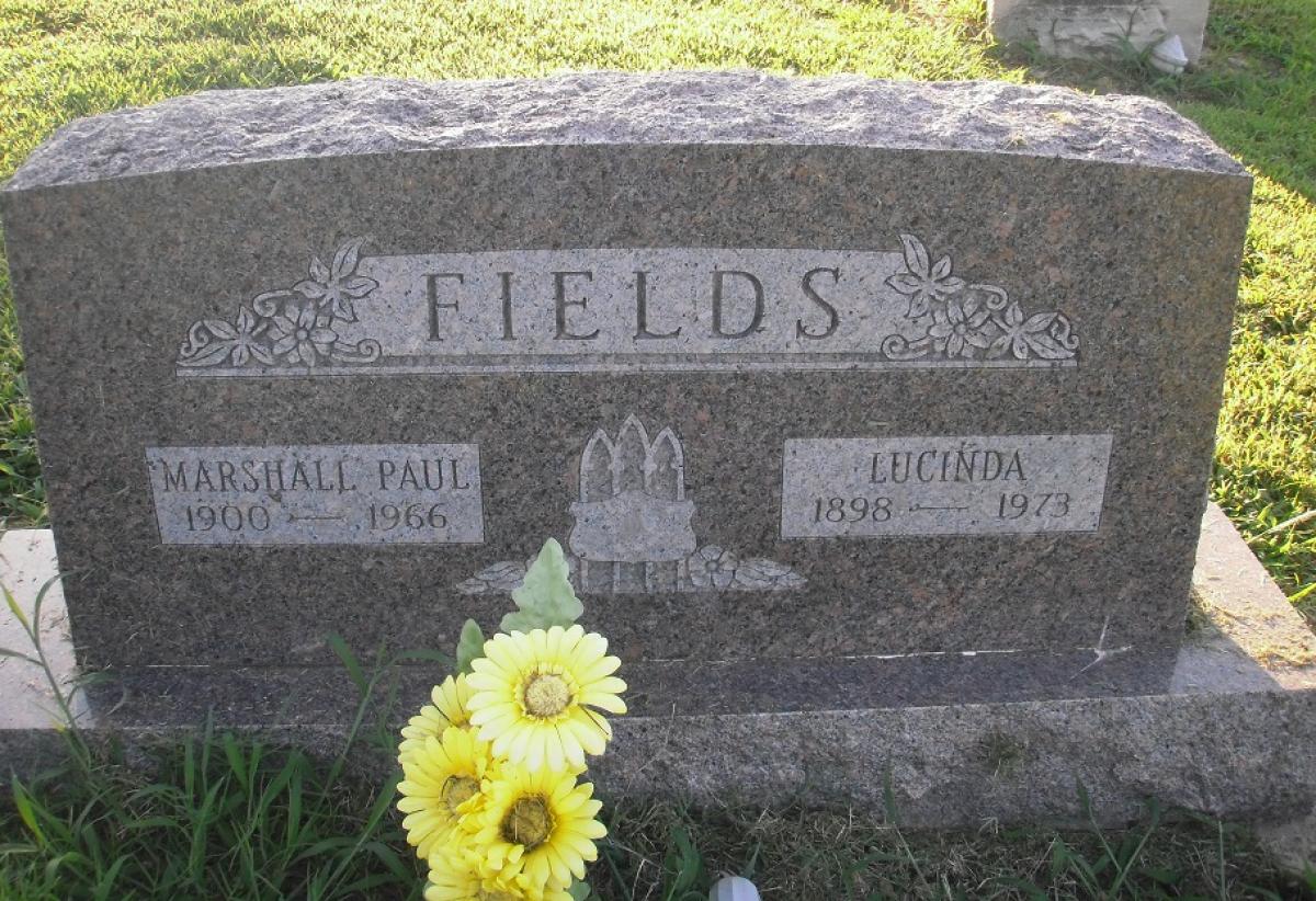 OK, Grove, Olympus Cemetery, Fields, Marshall Paul & Lucinda Headstone