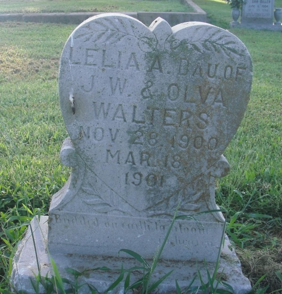 OK, Grove, Olympus Cemetery, Walters, Lelia A. Headstone