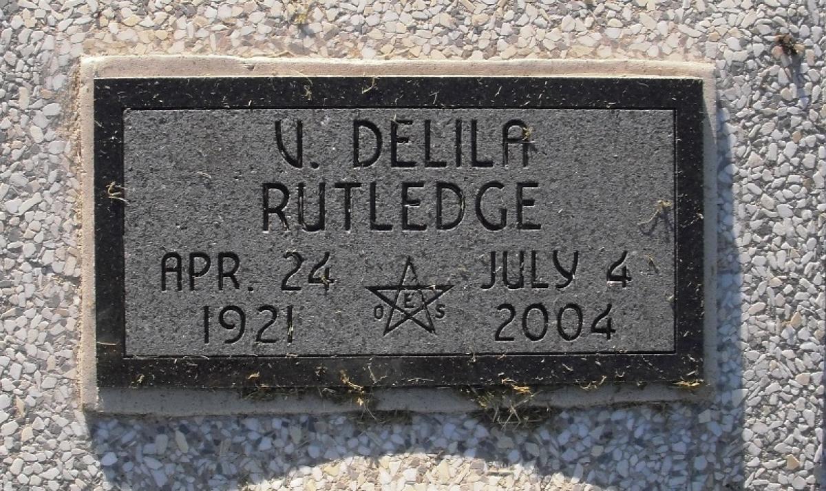 Rutledge, V. Delila OK, Grove, Olympus Cemetery, Rutledge, V. Delila Headstone