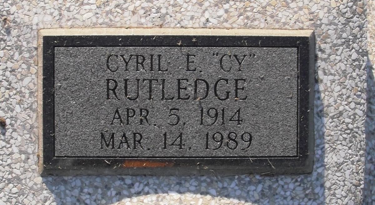 OK, Grove, Olympus Cemetery, Rutledge, Cyril E. "Cy" Headstone