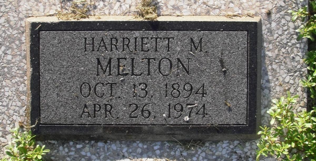 OK, Grove, Olympus Cemetery, Melton, Harriett M. Headstone