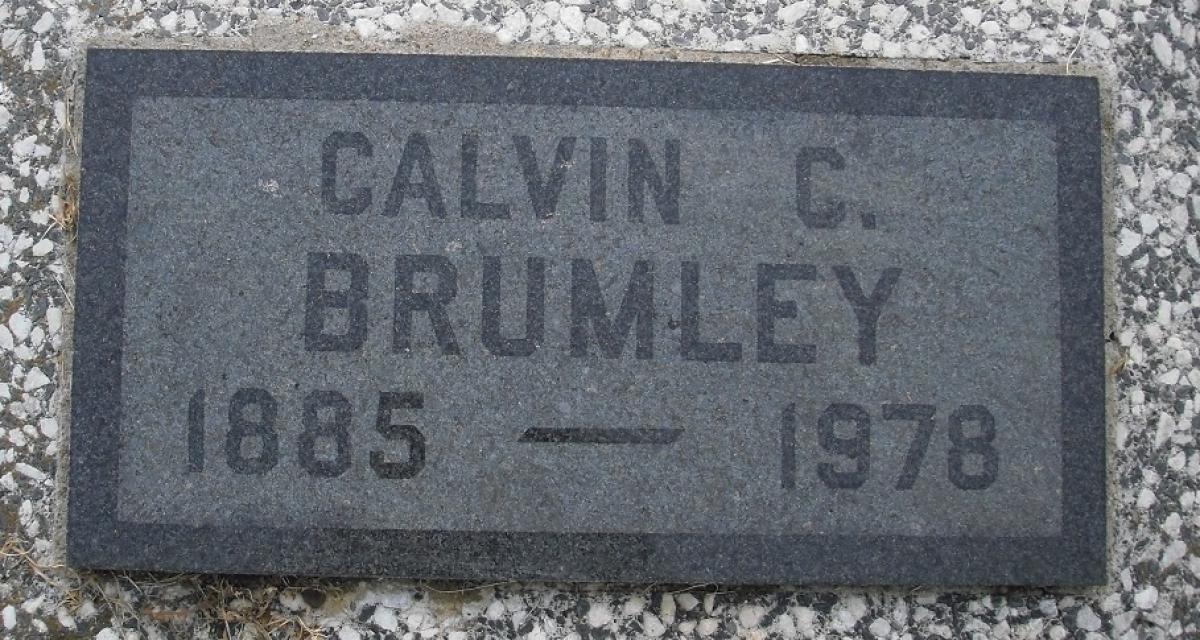 OK, Grove, Olympus Cemetery, Brumley, Calvin C. Headstone