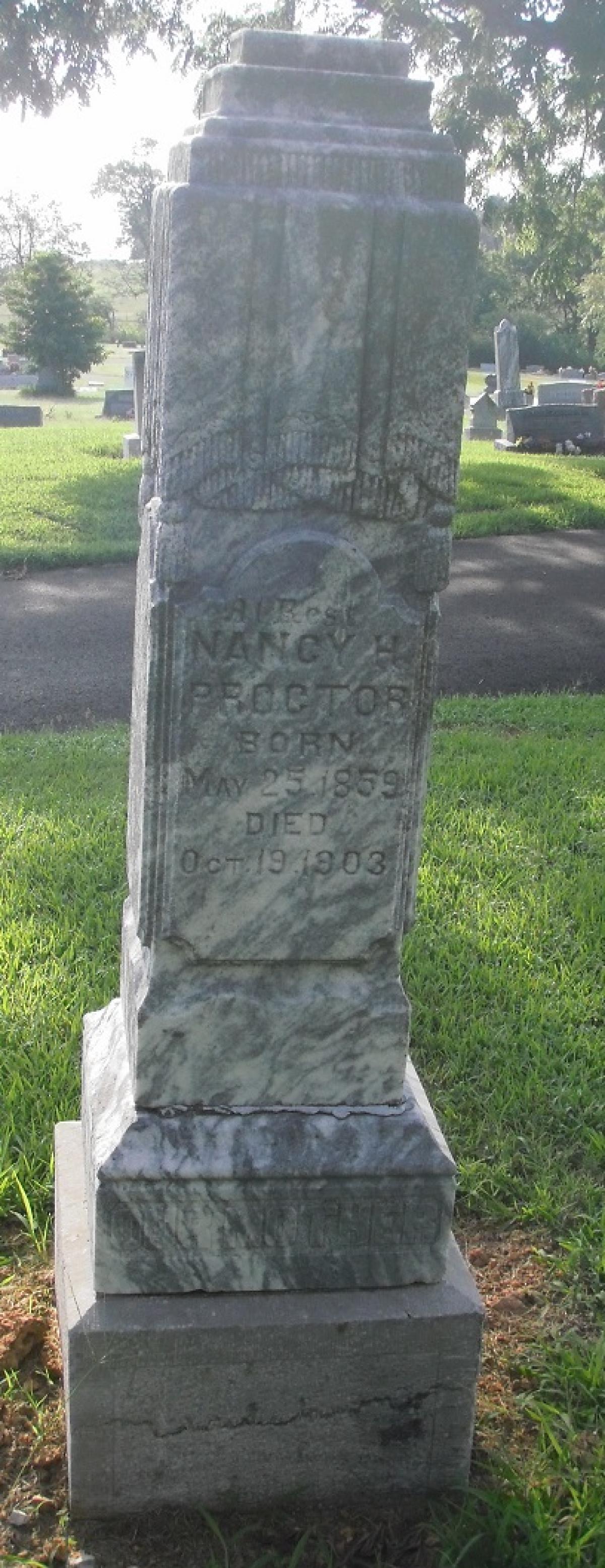 OK, Grove, Olympus Cemetery, Proctor, Nancy H. Headstone