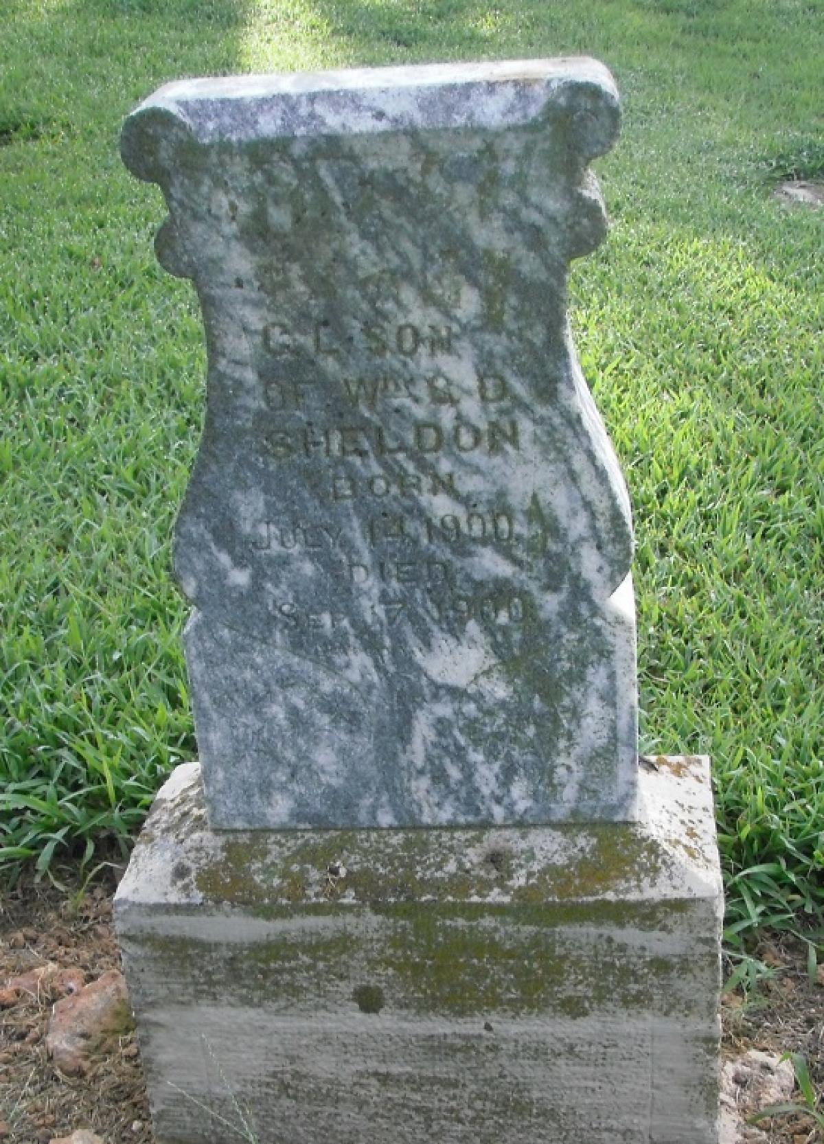 OK, Grove, Olympus Cemetery, Sheldon, G. L. Headstone