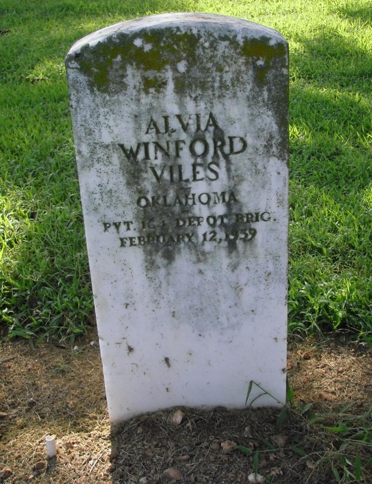 OK, Grove, Olympus Cemetery, Viles, Alvia Winford Headstone