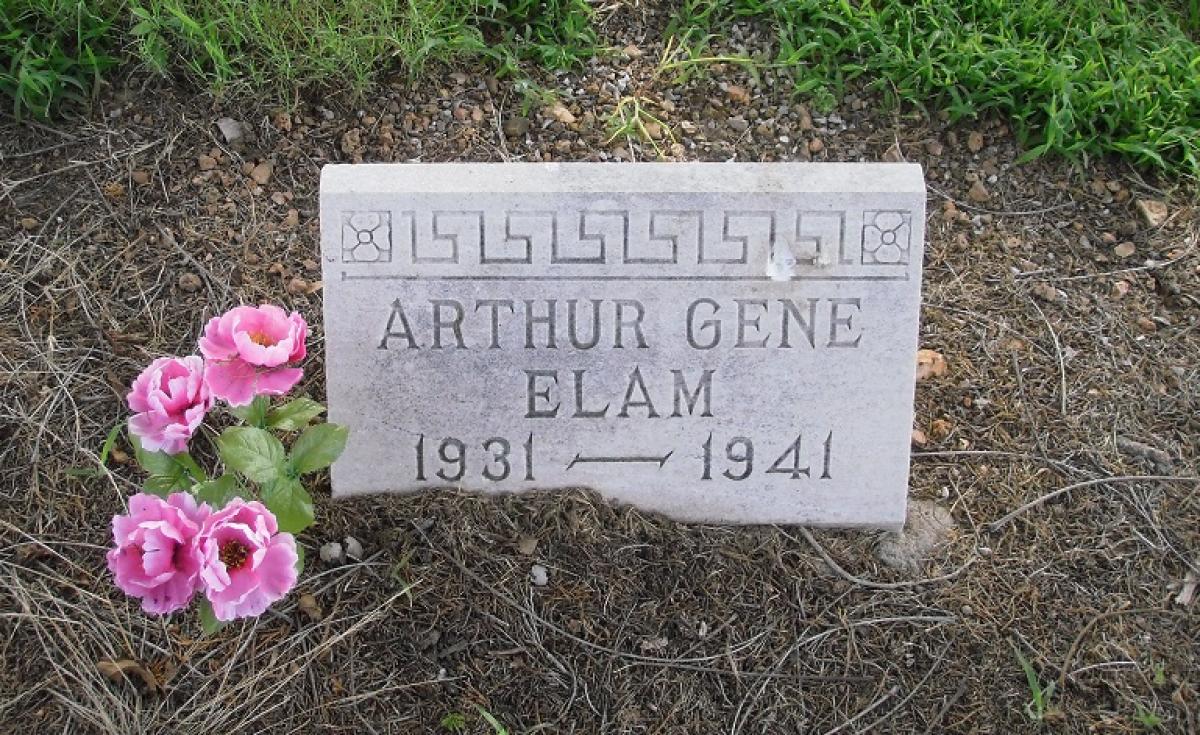 OK, Grove, Olympus Cemetery, Elam, Arthur Gene Headstone