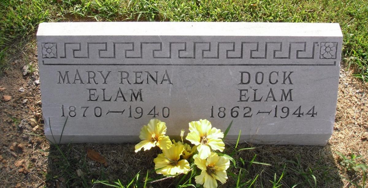 OK, Grove, Olympus Cemetery, Elam, Dock & Mary Rena Headstone
