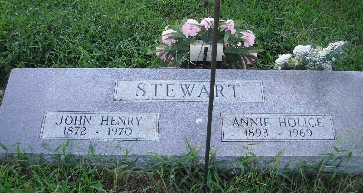 OK, Grove, Olympus Cemetery, Stewart, John Henry & Annie Holice Headstone