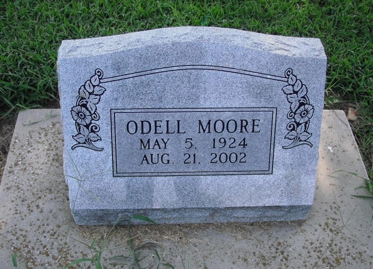OK, Grove, Olympus Cemetery, Moore, Odell Headstone