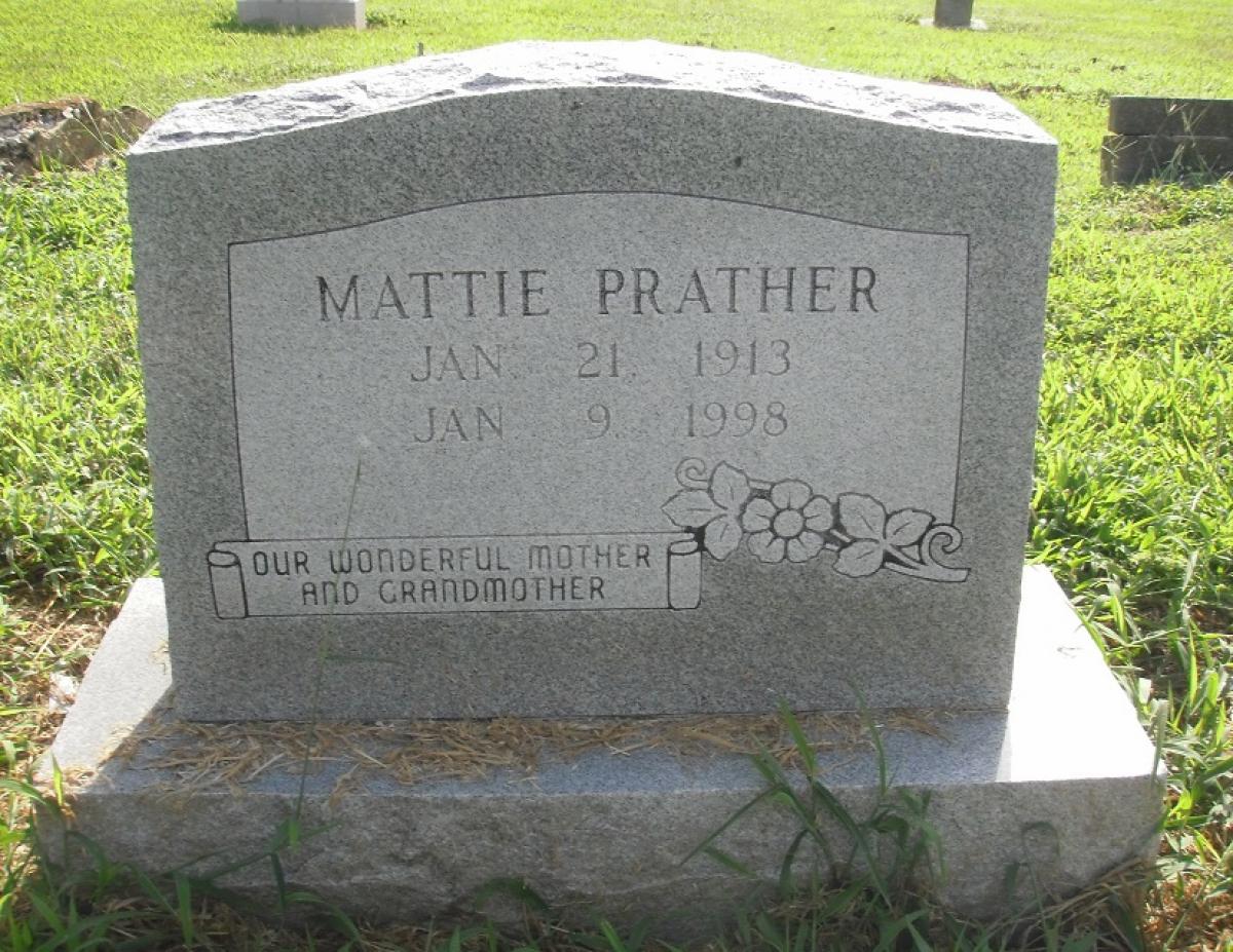OK, Grove, Olympus Cemetery, Prather, Mattie Headstone