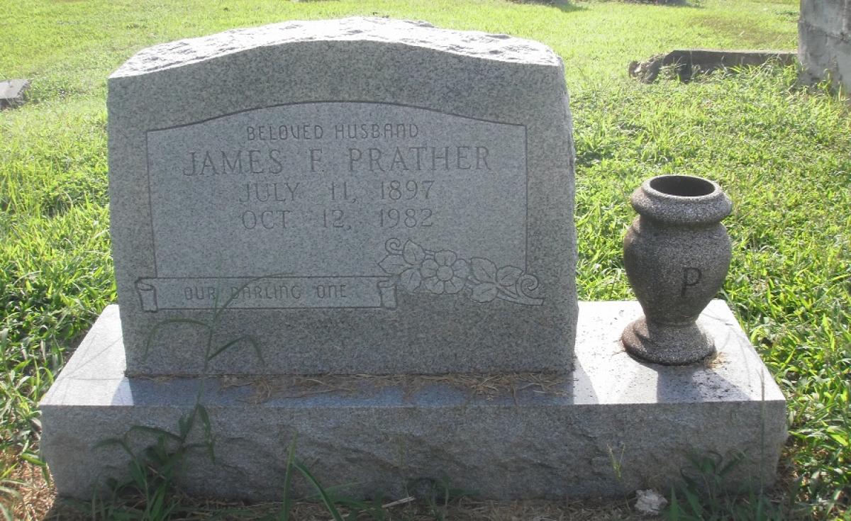 OK, Grove, Olympus Cemetery, Prather, James F. Headstone