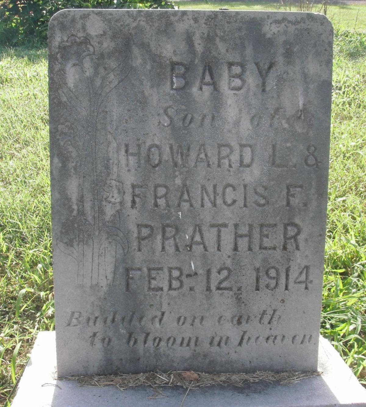 OK, Grove, Olympus Cemetery, Prather, Infant Son Headstone