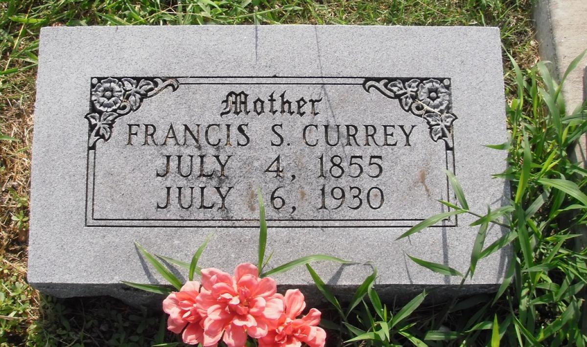 OK, Grove, Olympus Cemetery, Currey, Francis S. Headstone