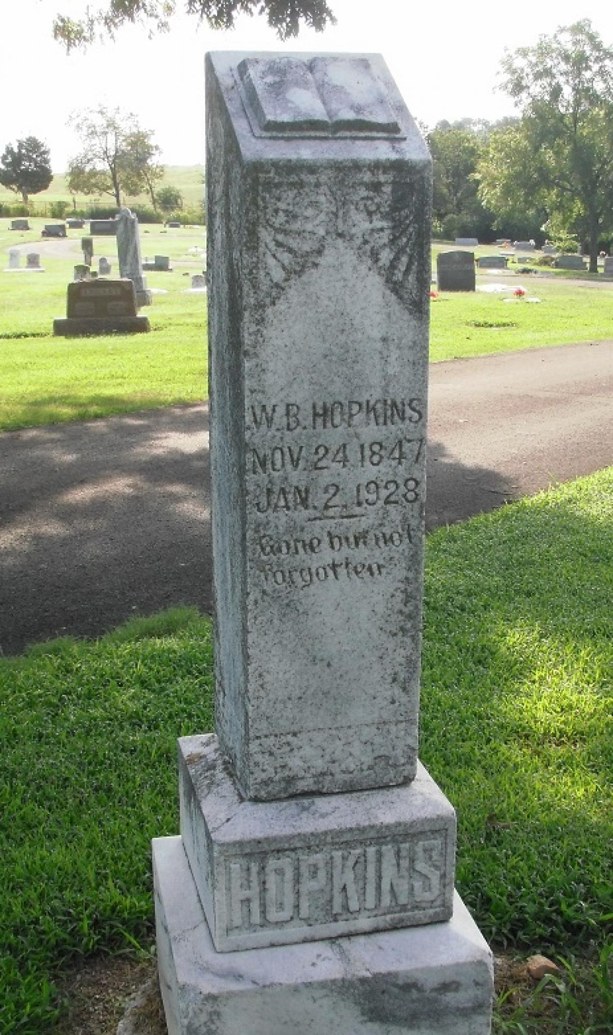 OK, Grove, Olympus Cemetery, Hopkins, W. B. Headstone