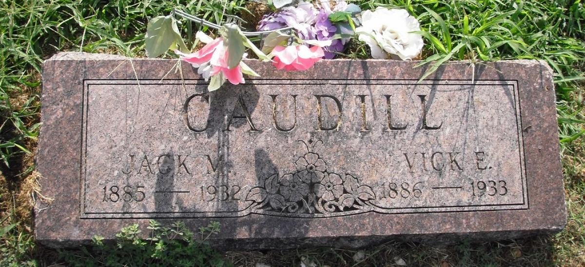 OK, Grove, Olympus Cemetery, Caudill, Jack M. & Vick E. Headstone