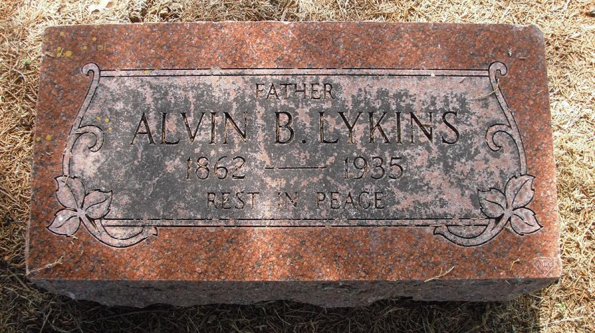 OK, Grove, Olympus Cemetery, Lykins, Alvin B. Headstone