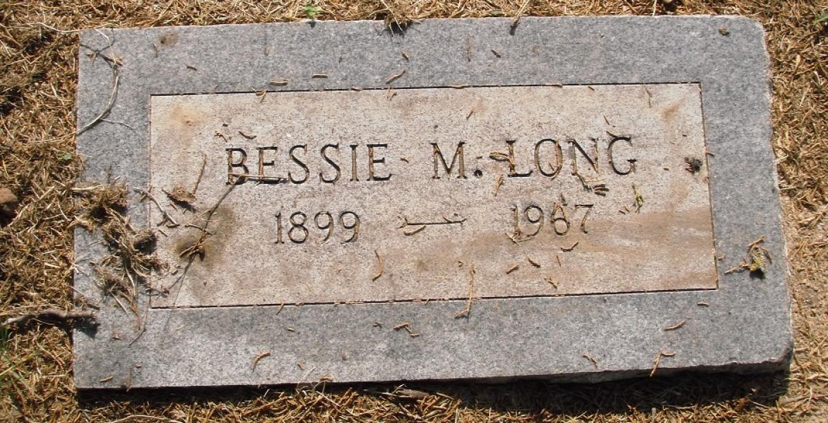 OK, Grove, Olympus Cemetery, Long, Bessie M. Headstone