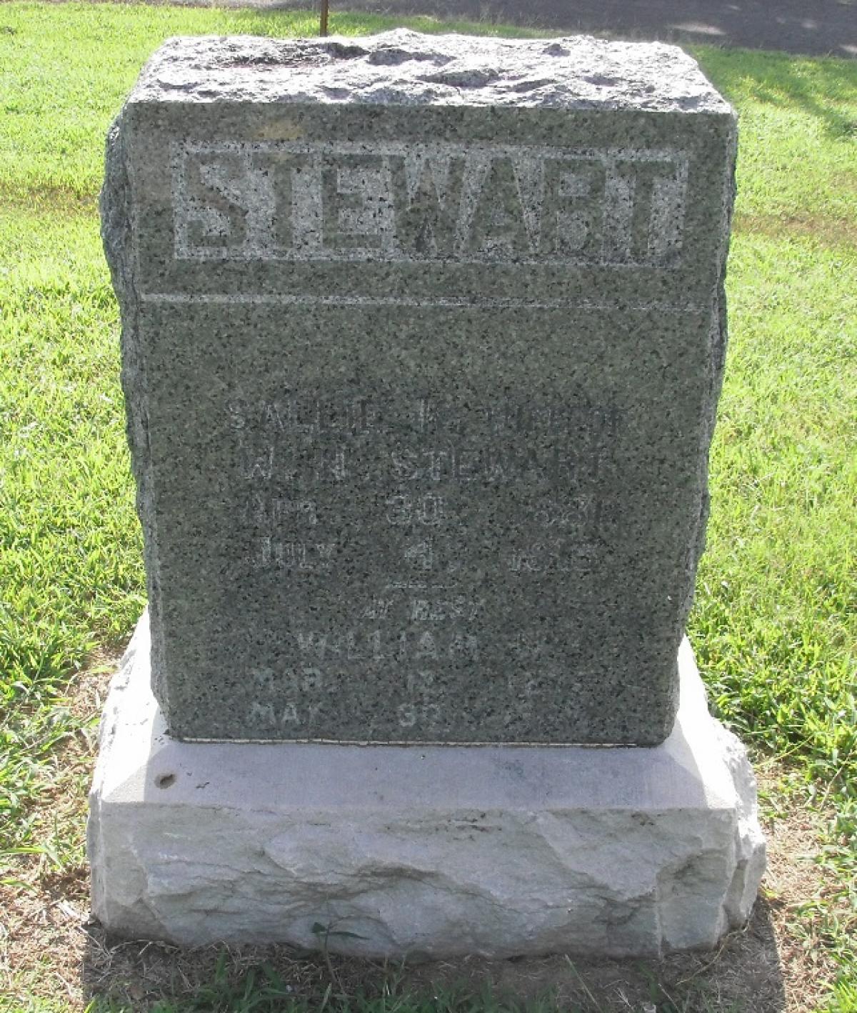 OK, Grove, Olympus Cemetery, Stewart, William N. & Sallie K. Headstone