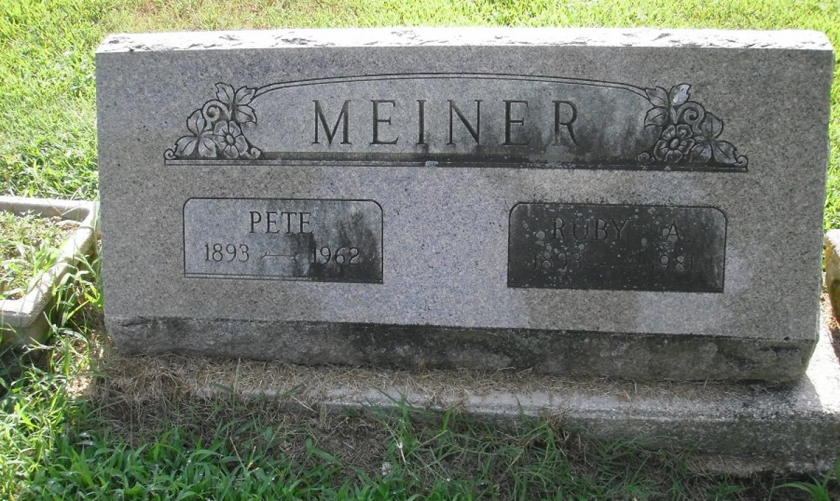 OK, Grove, Olympus Cemetery, Meiner, Pete & Ruby A. Headstone