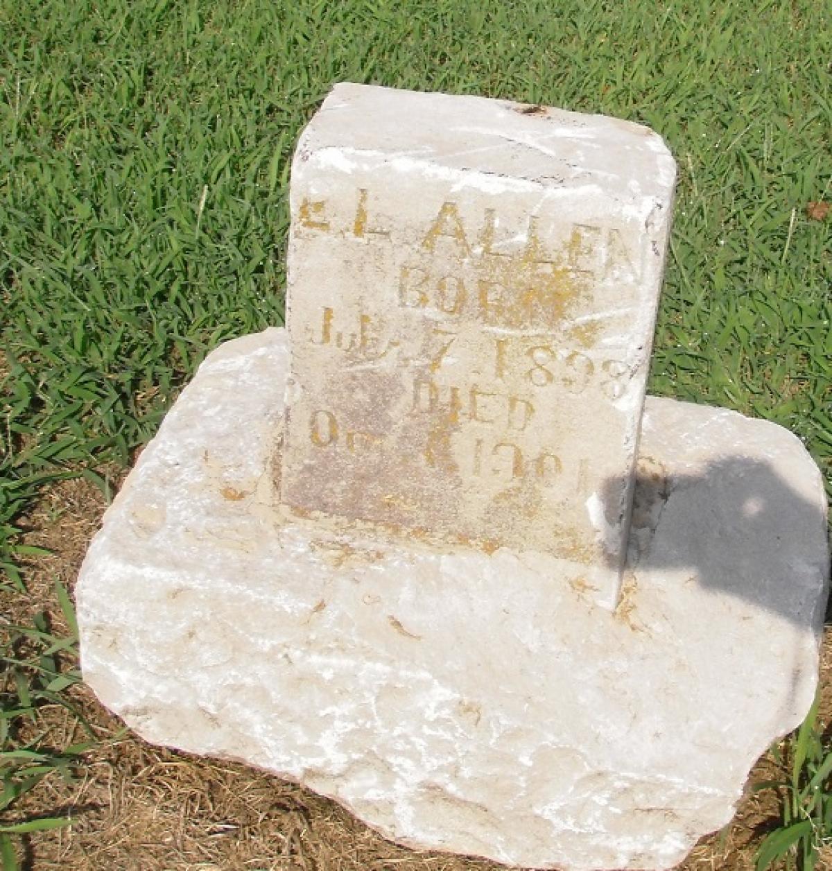OK, Grove, Olympus Cemetery, Allen, E. L. Headstone