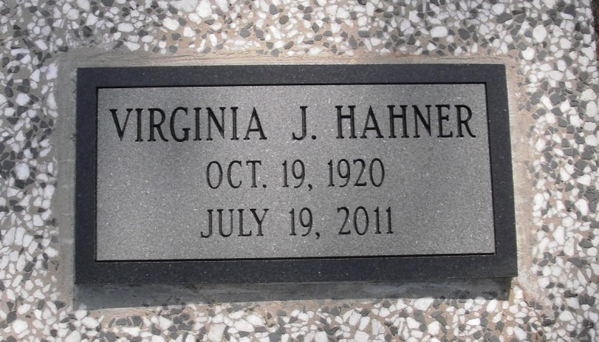 OK, Grove, Olympus Cemetery, Hahner, Virginia J. Headstone