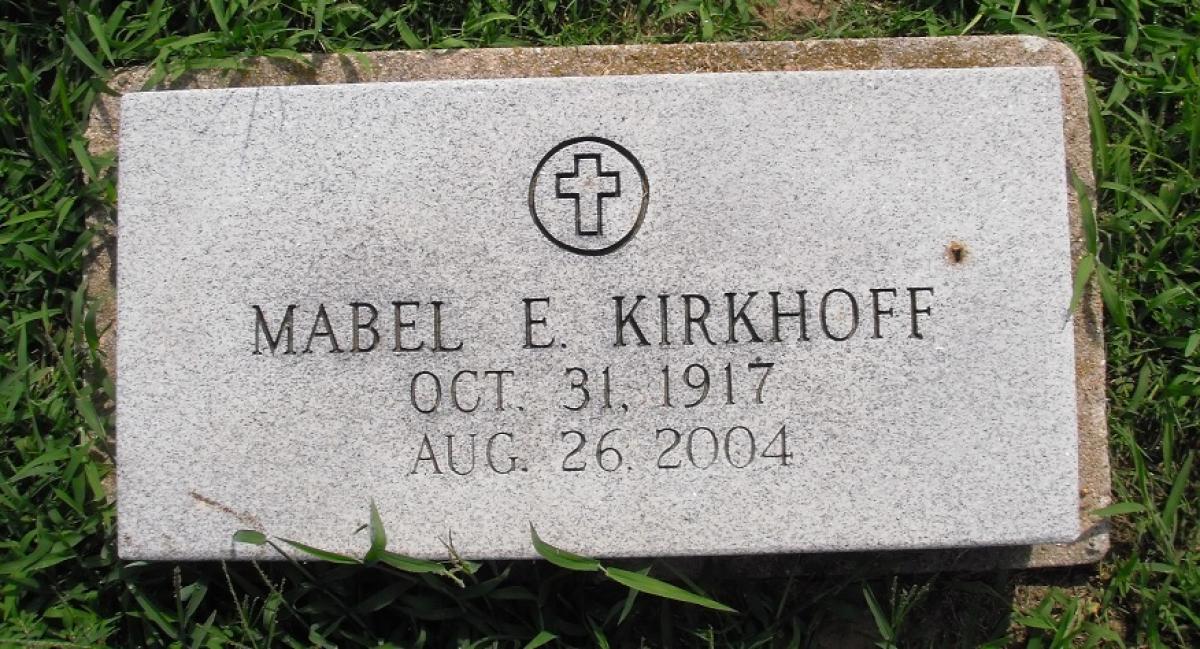 OK, Grove, Olympus Cemetery, Kirkhoff, Mabel E. Headstone