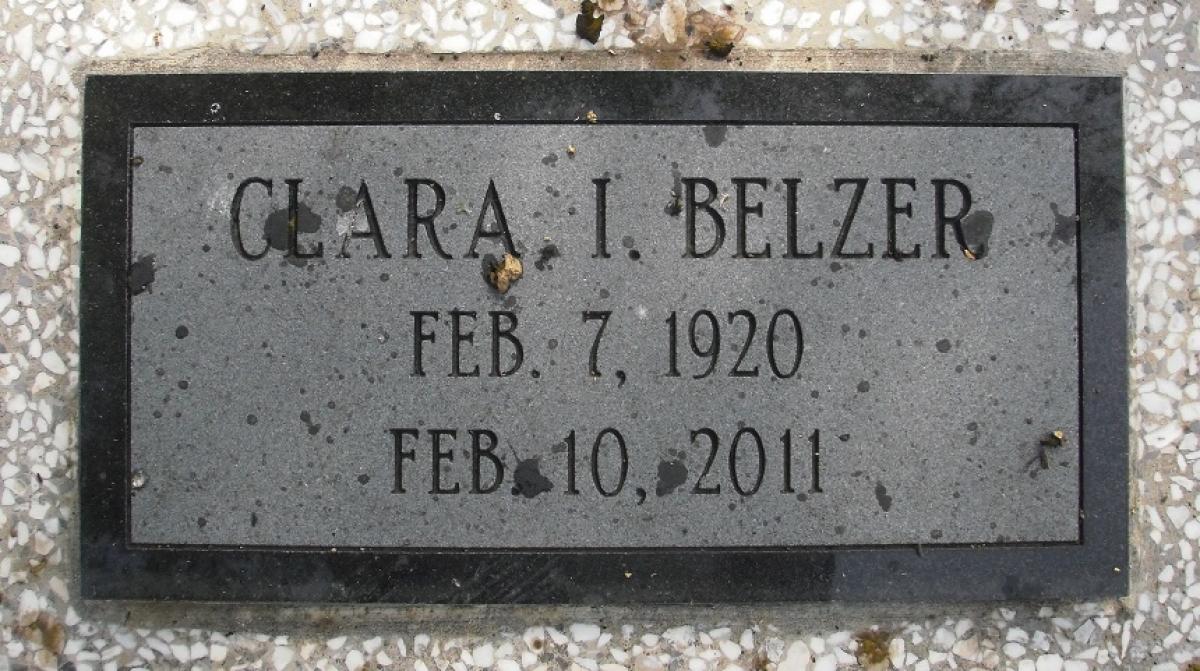 OK, Grove, Olympus Cemetery, Belzer, Clara I. Headstone