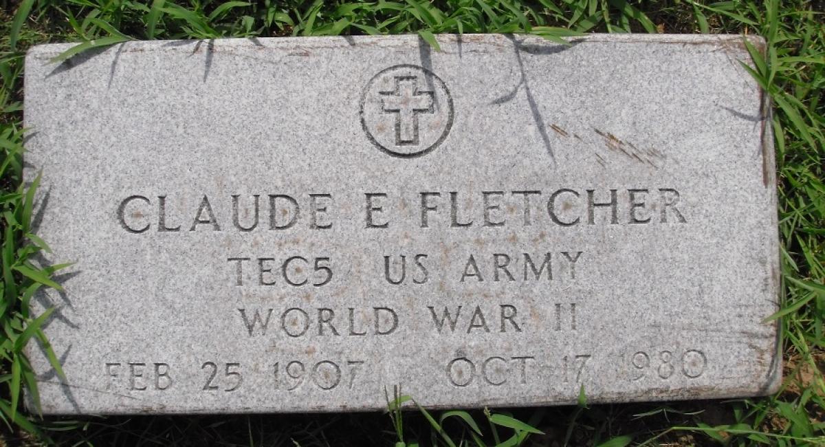 OK, Grove, Olympus Cemetery, Fletcher, Claude E. Military Headstone