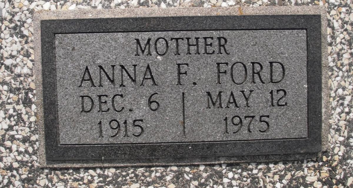 OK, Grove, Olympus Cemetery, Ford, Anna F. Headstone